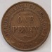 AUSTRALIA 1920 . ONE 1 PENNY . VARIETY . DOUBLE DOT